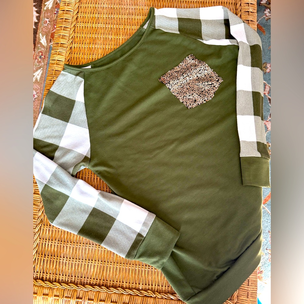 Olive green long sleeve shirt